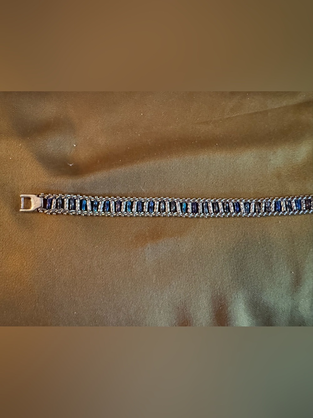 Blue and Purple Baguette Crystal Tennis Bracelet